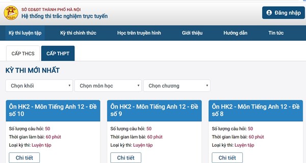 Tiếp tục triển khai đại trà hệ thống ôn tập trực tuyến các môn Toán, Lý, Hóa, Sinh, Sử, Địa, GDCD,Tiếng Anh khối 11,12