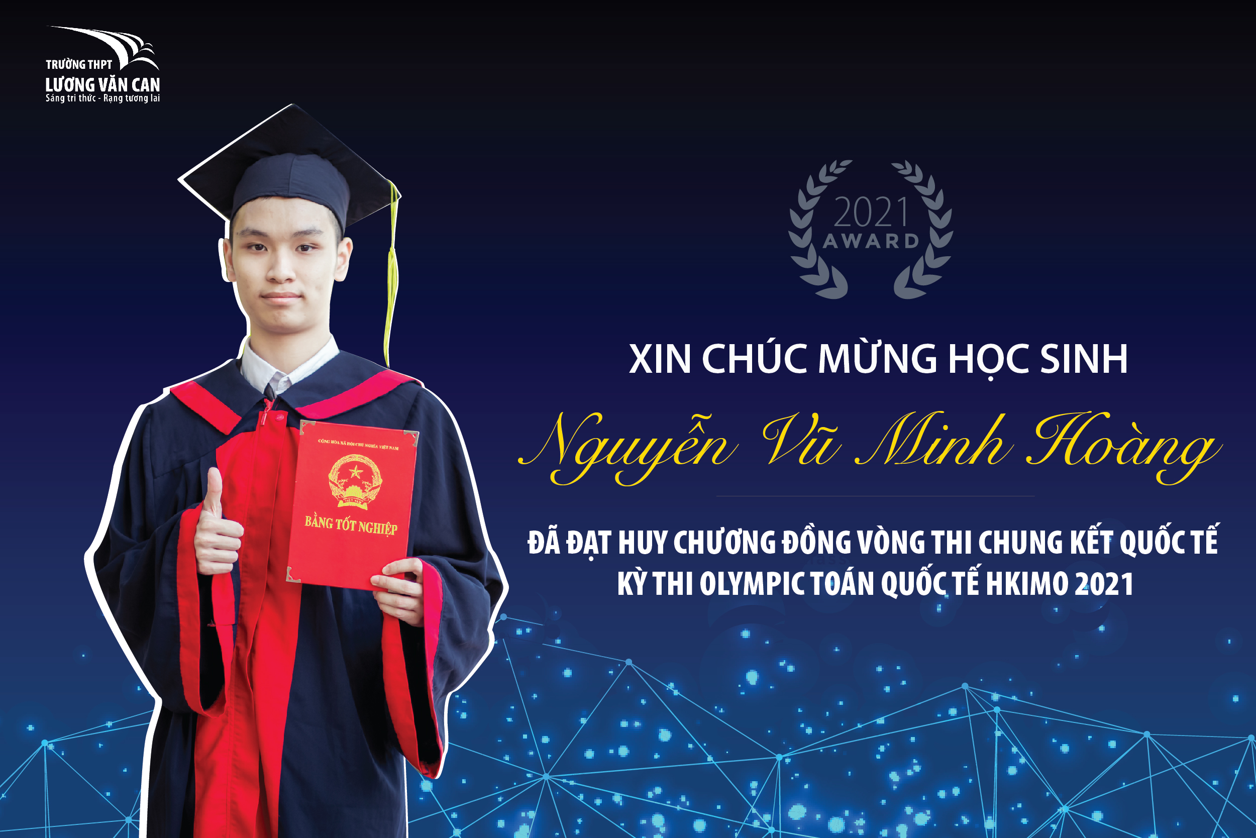 HỌC SINH NGUYỄN VŨ MINH HOÀNG ĐẠT HUY CHƯƠNG ĐỒNG VÒNG THI CHUNG KẾT QT KỲ THI OLYMPIC TOÁN QUỐC TẾ HKIMO 2021