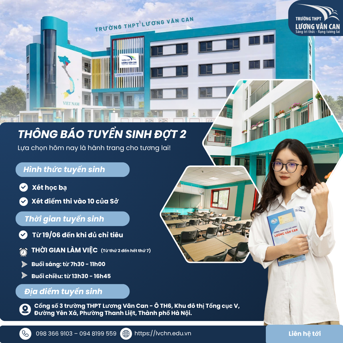 [THPT LƯƠNG VĂN CAN] THÔNG BÁO TUYỂN SINH ĐỢT 2 – NĂM HỌC 2026 - 2027