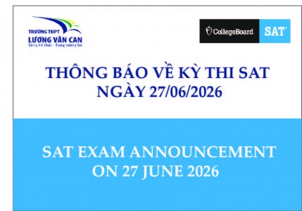 THÔNG BÁO VỀ KỲ THI SAT NGÀY 27/06/2026